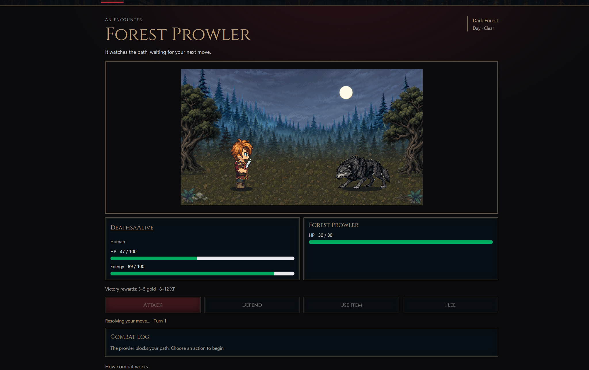 forest prowler fight